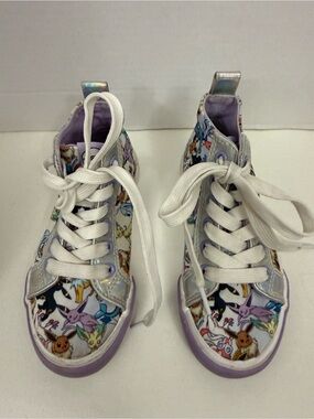 Nintendo Kids Lavender and White Eevee Group High-Top Sneakers